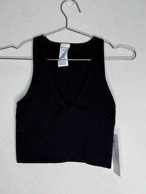 Athleta Black Aurora Crop Ribbed Tank Top Women's Size XS Athleisure New NWT